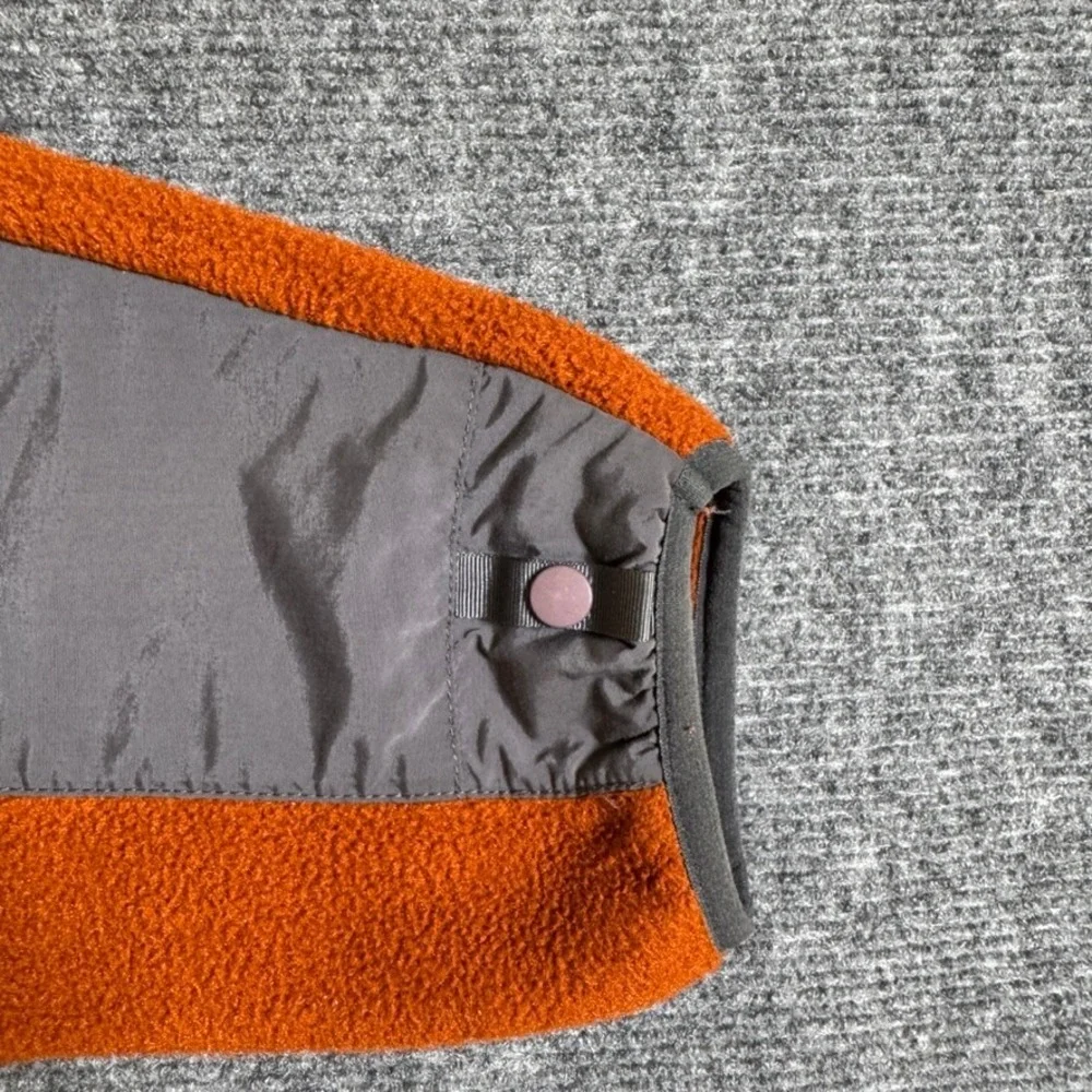 The North Face Denali Polartec Fleece Jacket Mens Large Orange Grey Full Zip